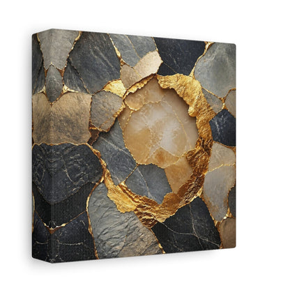 Side Mockup 2. Abstract Accent Gilded Stone shown as canvas print