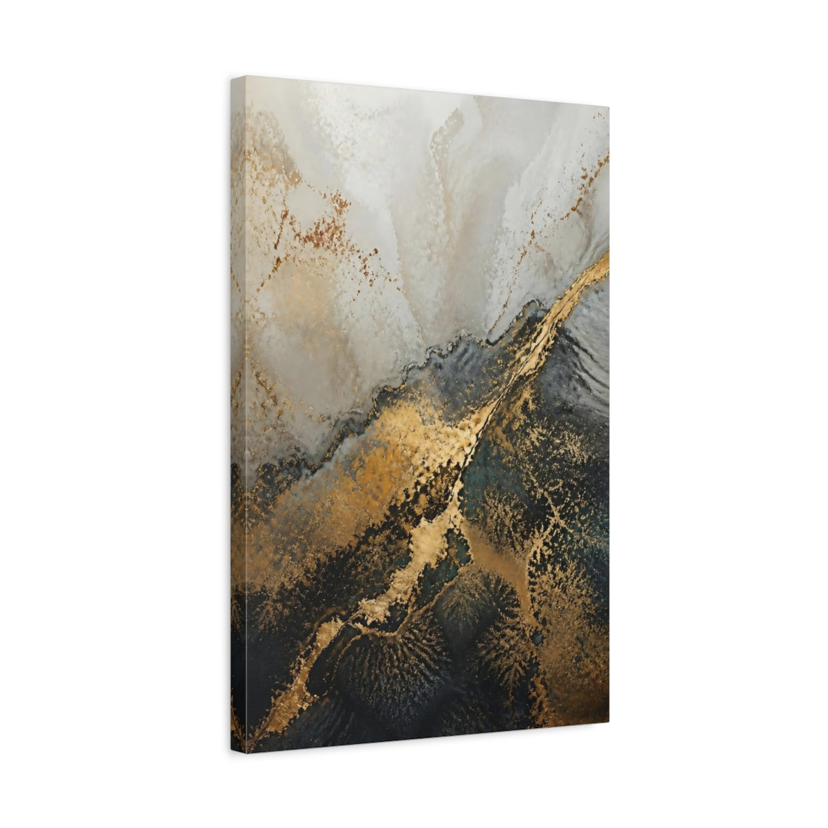 Side Mockup 3. Abstract Accent Gold Streak shown as canvas print