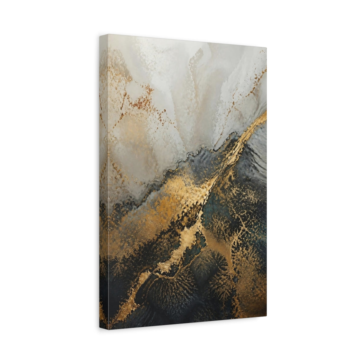 Side Mockup 4. Abstract Accent Gold Streak shown as canvas print