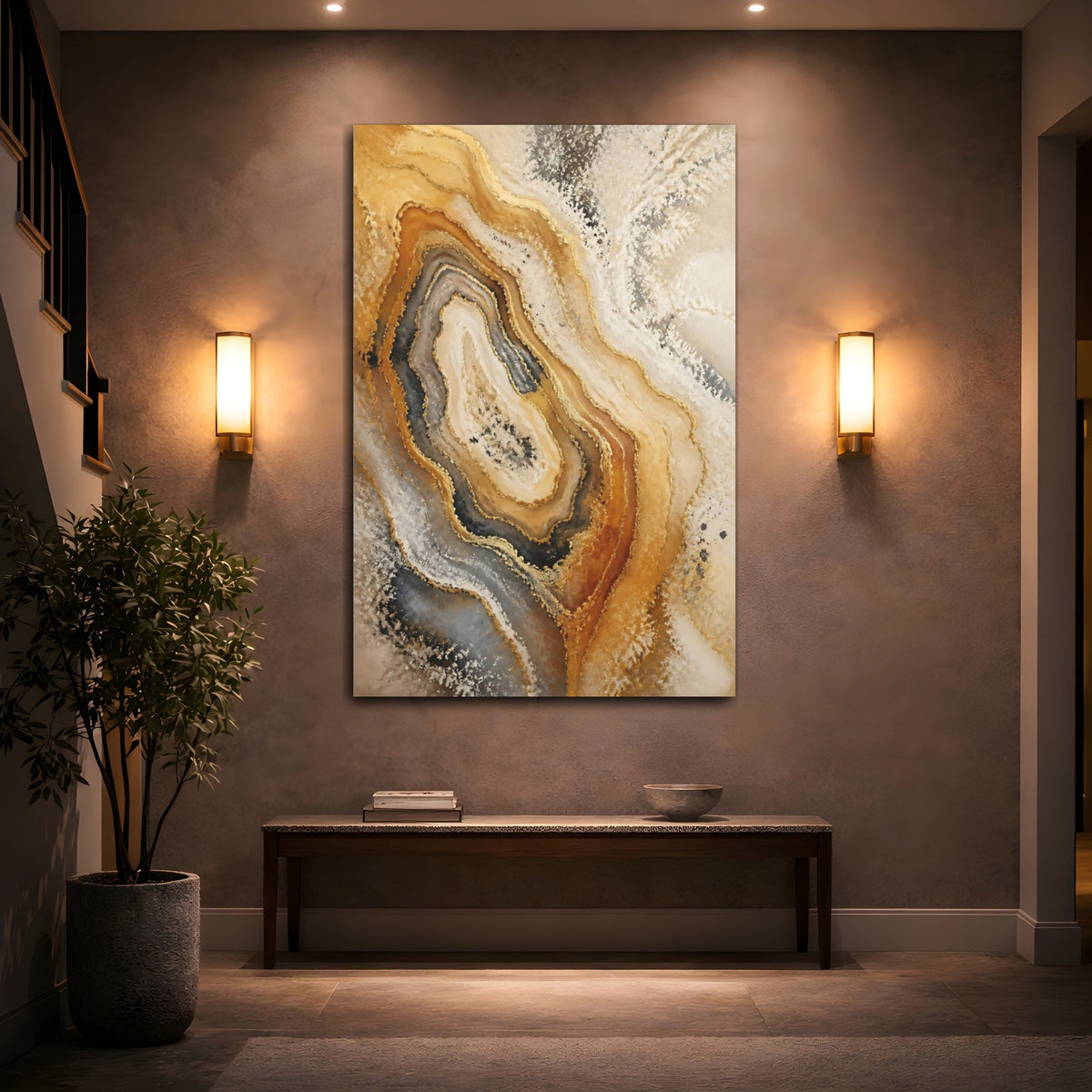 Mockup 2. Abstract Agate Accent shown as canvas print