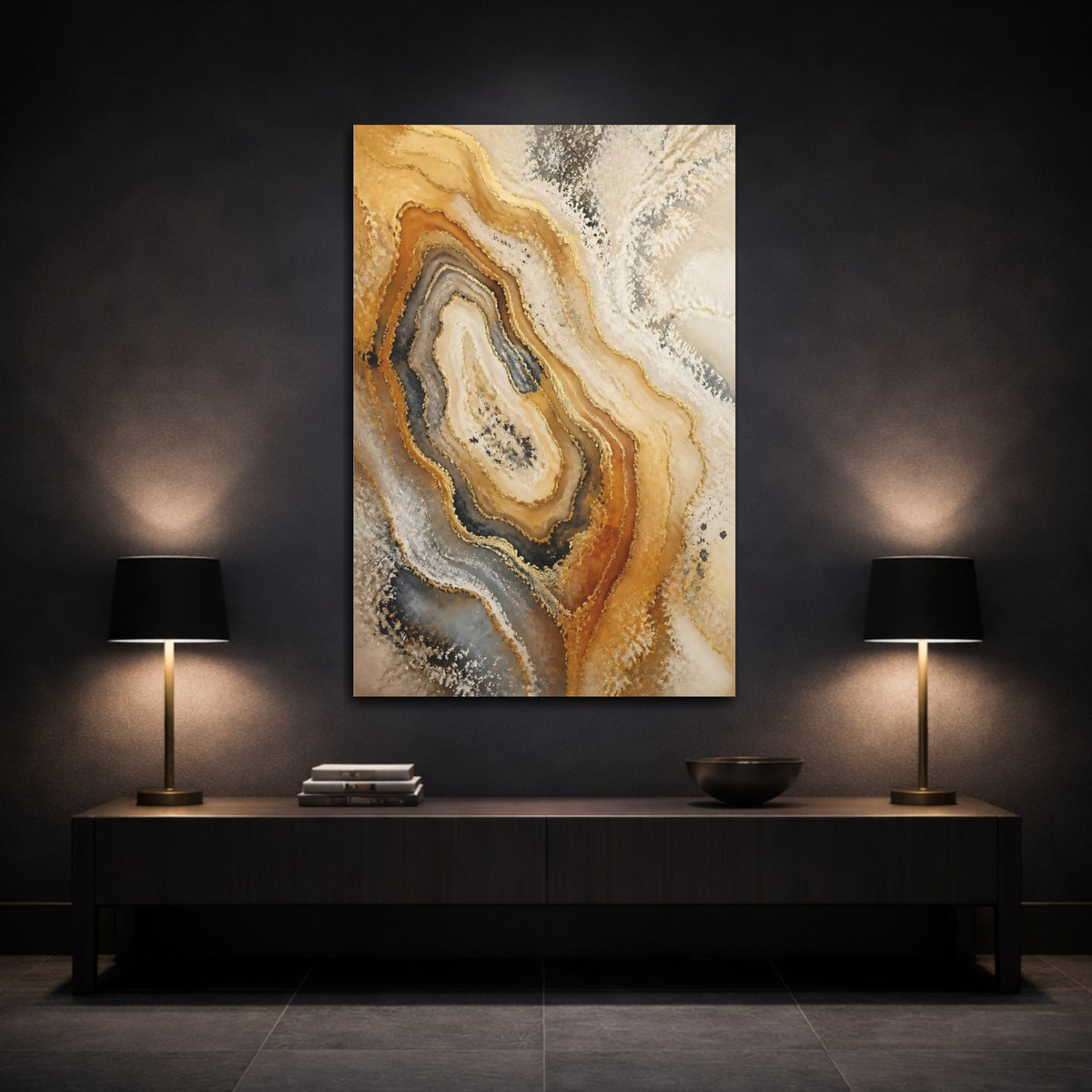 Mockup 3. Abstract Agate Accent shown as canvas print