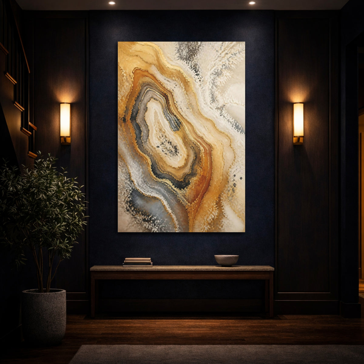 Mockup 4. Abstract Agate Accent shown as canvas print