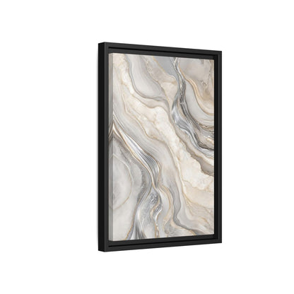 Side Mockup 6. Abstract Agate Marble Grey Gold shown as stretched canvas wall art