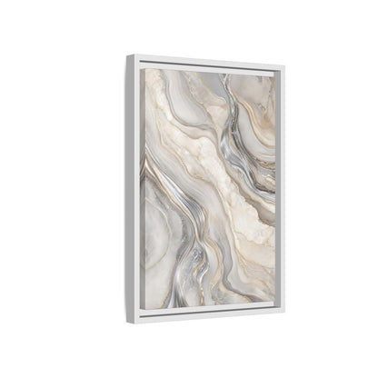 Side Mockup 4. Abstract Agate Marble Grey Gold shown as stretched canvas wall art