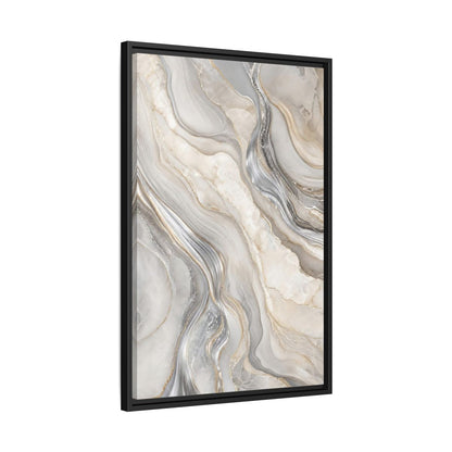 Side Mockup 14. Abstract Agate Marble Grey Gold shown as stretched canvas wall art