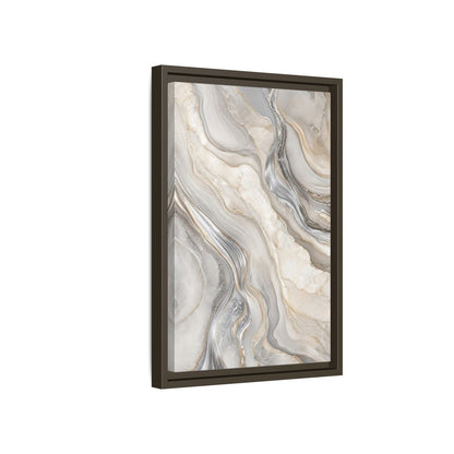 Side Mockup 5. Abstract Agate Marble Grey Gold shown as stretched canvas wall art