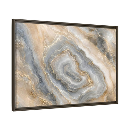 Main Mockup. Abstract Agate Stone Gold And Grey Agate shown as stretched canvas wall art
