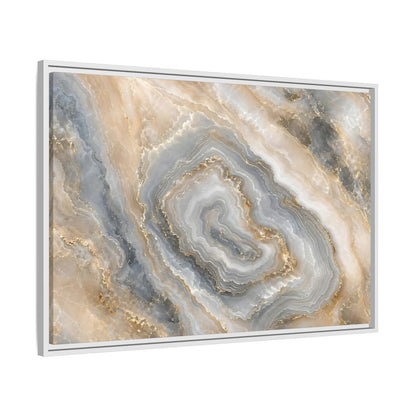 Side Mockup 9. Abstract Agate Stone Gold And Grey Agate shown as stretched canvas wall art