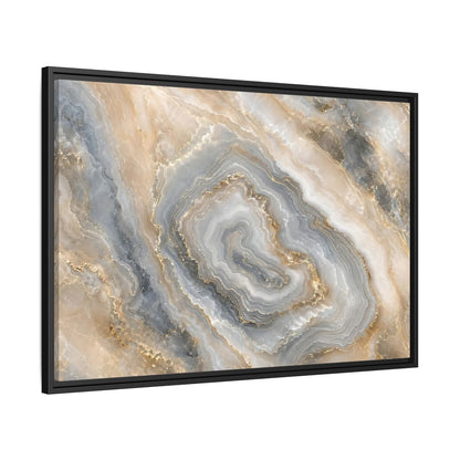 Side Mockup 13. Abstract Agate Stone Gold And Grey Agate shown as stretched canvas wall art