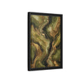 Side Mockup 6. Abstract Agate Stone Green And Gold shown as stretched canvas wall art