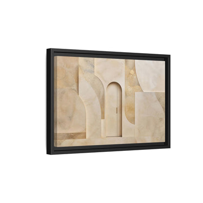 Side Mockup 6. Abstract Architectural Facade Neutral Tones shown as stretched canvas wall art