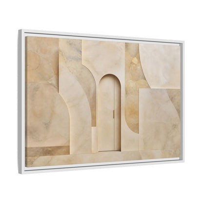 Side Mockup 10. Abstract Architectural Facade Neutral Tones shown as stretched canvas wall art
