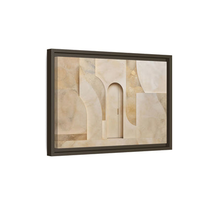Side Mockup 5. Abstract Architectural Facade Neutral Tones shown as stretched canvas wall art