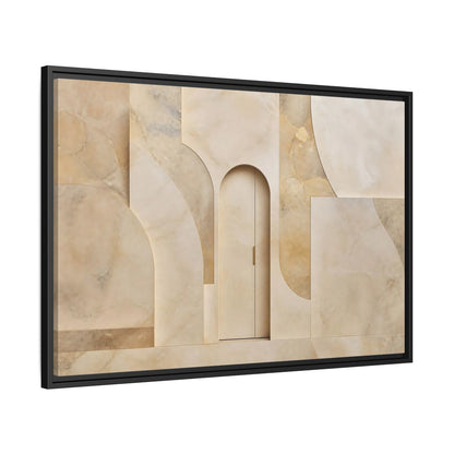Side Mockup 13. Abstract Architectural Facade Neutral Tones shown as stretched canvas wall art
