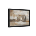Side Mockup 6. Abstract Architectural Forms Brown And Beige shown as stretched canvas wall art