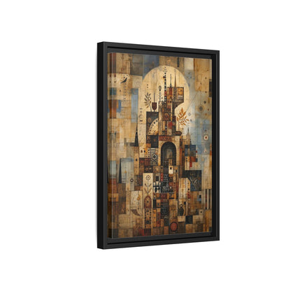 Abstract Architecture Architectural Framed Canvas Wall Art - Living Room, Above Sofa shown as canvas wall art
