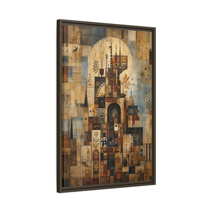 Abstract Architecture Architectural Framed Canvas Wall Art - Living Room, Above Sofa shown as canvas wall art