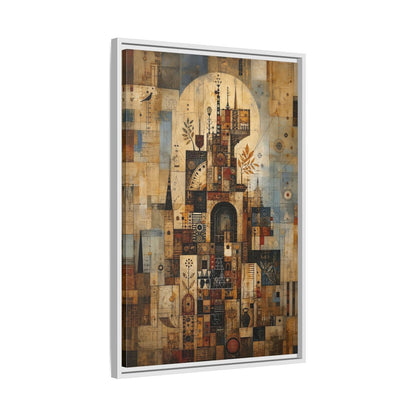 Abstract Architecture Architectural Framed Canvas Wall Art - Living Room, Above Sofa shown as canvas wall art