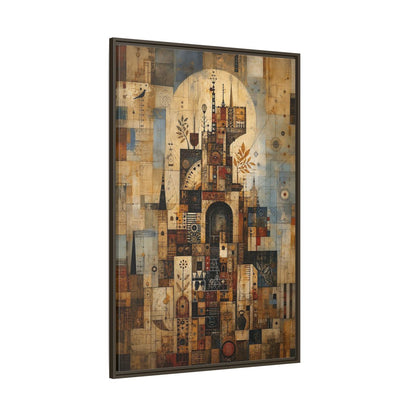 Abstract Architecture Architectural Framed Canvas Wall Art - Living Room, Above Sofa shown as canvas wall art