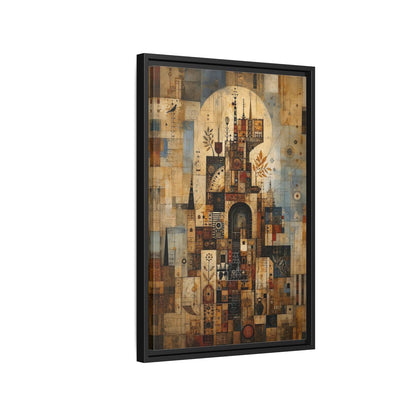 Abstract Architecture Architectural Framed Canvas Wall Art - Living Room, Above Sofa shown as canvas wall art
