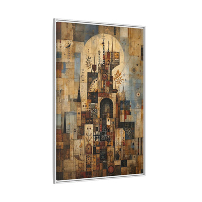 Abstract Architecture Architectural Framed Canvas Wall Art - Living Room, Above Sofa shown as canvas wall art