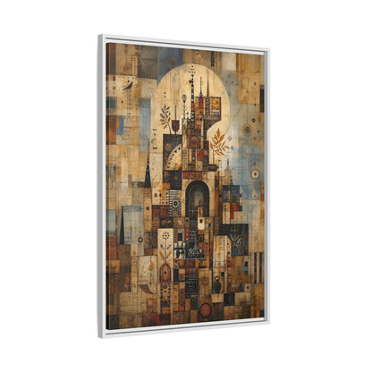 Abstract Architecture Architectural Framed Canvas Wall Art - Living Room, Above Sofa shown as canvas wall art