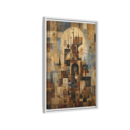 Abstract Architecture Architectural Framed Canvas Wall Art - Living Room, Above Sofa shown as canvas wall art
