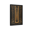 Side Mockup 6. Abstract Archway Corridor Gold Marble shown as stretched canvas wall art