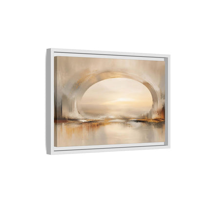 Side Mockup 4. Abstract Abstract Archway Neutral Gold Abstract shown as stretched canvas wall art