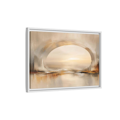 Side Mockup 1. Abstract Abstract Archway Neutral Gold Abstract shown as stretched canvas wall art