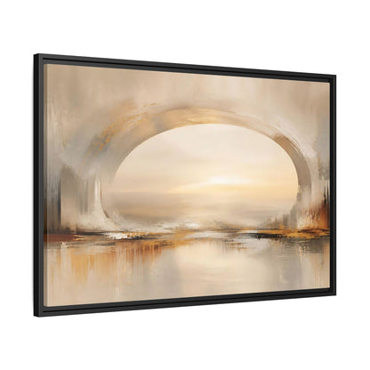 Side Mockup 13. Abstract Abstract Archway Neutral Gold Abstract shown as stretched canvas wall art