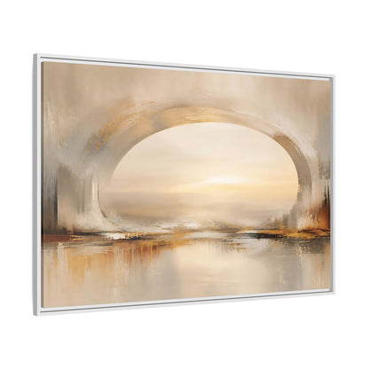 Side Mockup 7. Abstract Abstract Archway Neutral Gold Abstract shown as stretched canvas wall art