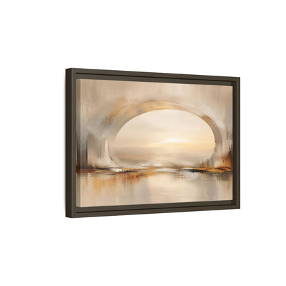 Side Mockup 5. Abstract Abstract Archway Neutral Gold Abstract shown as stretched canvas wall art