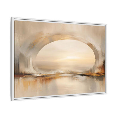 Side Mockup 9. Abstract Abstract Archway Neutral Gold Abstract shown as stretched canvas wall art
