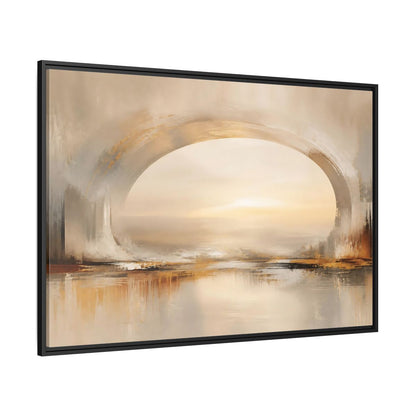 Side Mockup 12. Abstract Abstract Archway Neutral Gold Abstract shown as stretched canvas wall art