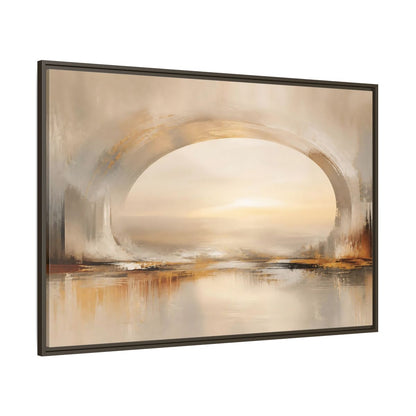 Side Mockup 8. Abstract Abstract Archway Neutral Gold Abstract shown as stretched canvas wall art