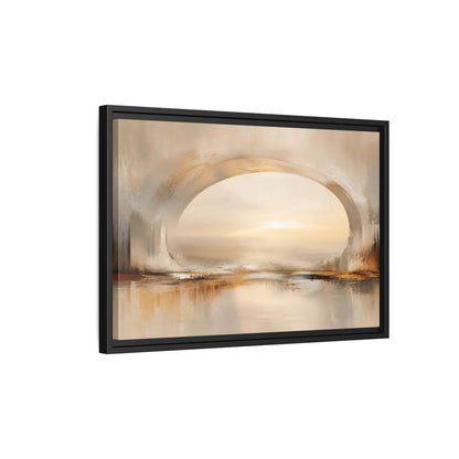 Side Mockup 3. Abstract Abstract Archway Neutral Gold Abstract shown as stretched canvas wall art