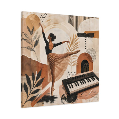 Main Mockup. Abstract Ballerina Brown Gold Ballerina shown as canvas print