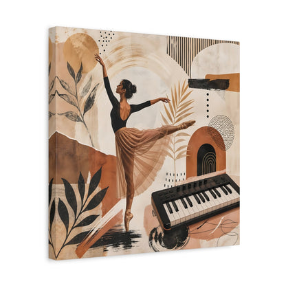 Side Mockup 6. Abstract Ballerina Brown Gold Ballerina shown as canvas print