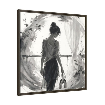 Main Mockup. Abstract Ballerina Monochrome Ballerina shown as framed canvas print