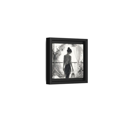 Side Mockup 24. Abstract Ballerina Monochrome Ballerina shown as framed canvas print