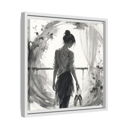 Side Mockup 28. Abstract Ballerina Monochrome Ballerina shown as framed canvas print