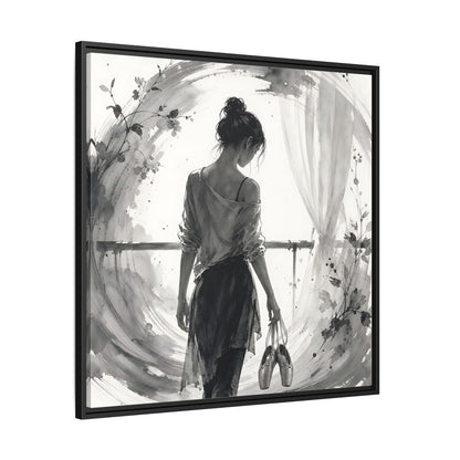 Side Mockup 30. Abstract Ballerina Monochrome Ballerina shown as framed canvas print