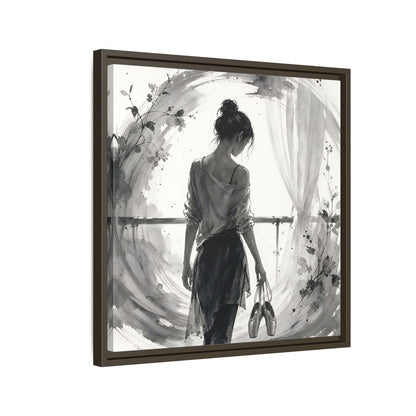 Side Mockup 11. Abstract Ballerina Monochrome Ballerina shown as framed canvas print