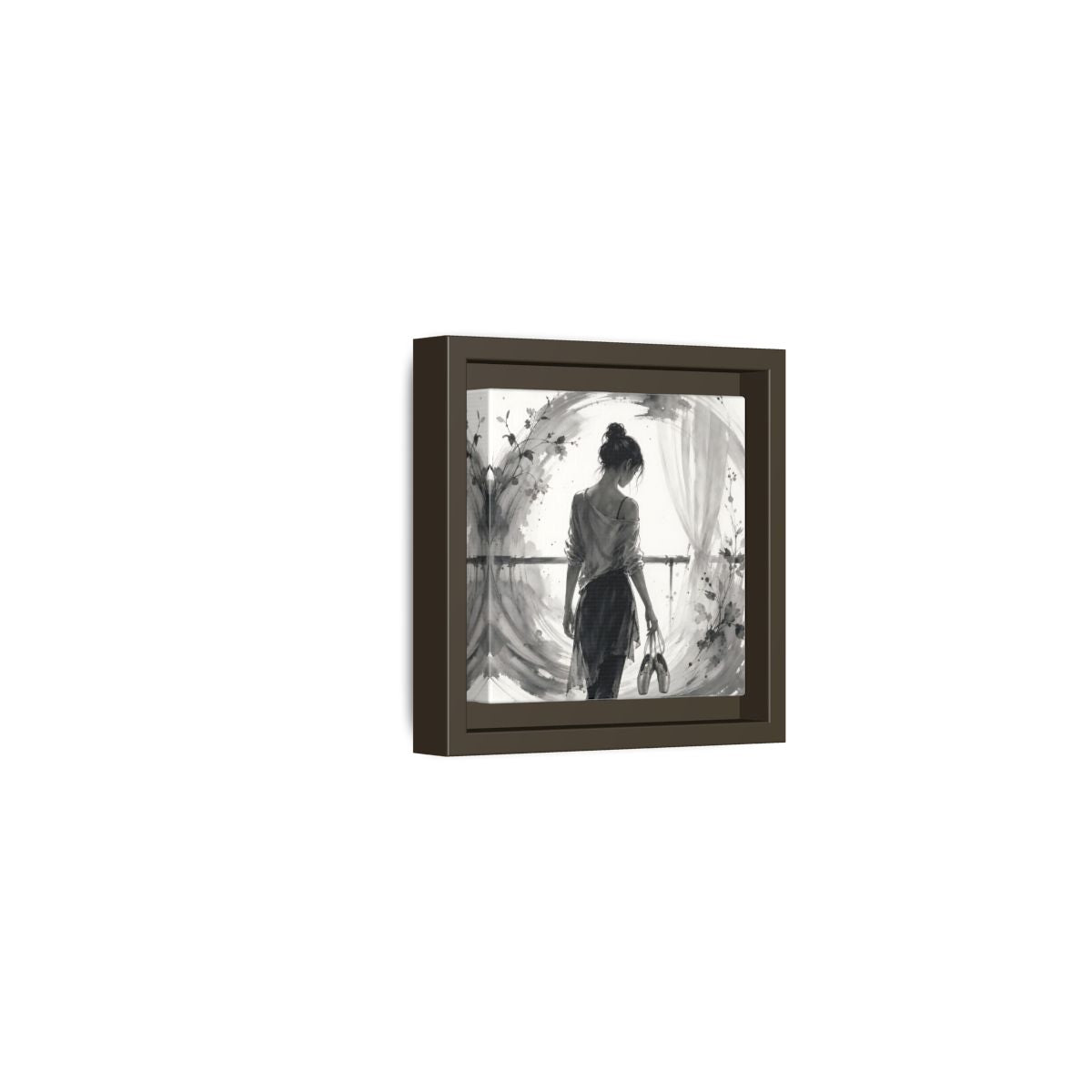 Side Mockup 23. Abstract Ballerina Monochrome Ballerina shown as framed canvas print