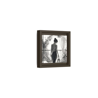 Side Mockup 23. Abstract Ballerina Monochrome Ballerina shown as framed canvas print