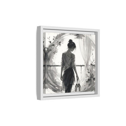 Side Mockup 19. Abstract Ballerina Monochrome Ballerina shown as framed canvas print
