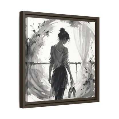 Side Mockup 29. Abstract Ballerina Monochrome Ballerina shown as framed canvas print