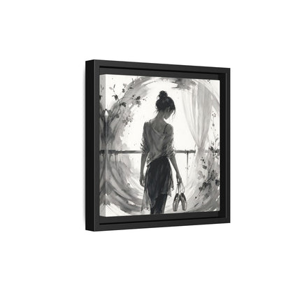 Side Mockup 21. Abstract Ballerina Monochrome Ballerina shown as framed canvas print