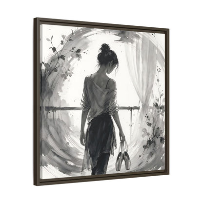 Side Mockup 27. Abstract Ballerina Monochrome Ballerina shown as framed canvas print